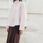 KUHO Open Collar Blouse - Light Pink