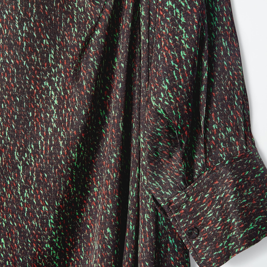 COS – Scarf Detail Printed Midi Dress Black