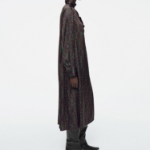 COS – Scarf Detail Printed Midi Dress Black