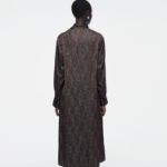 COS – Scarf Detail Printed Midi Dress Black