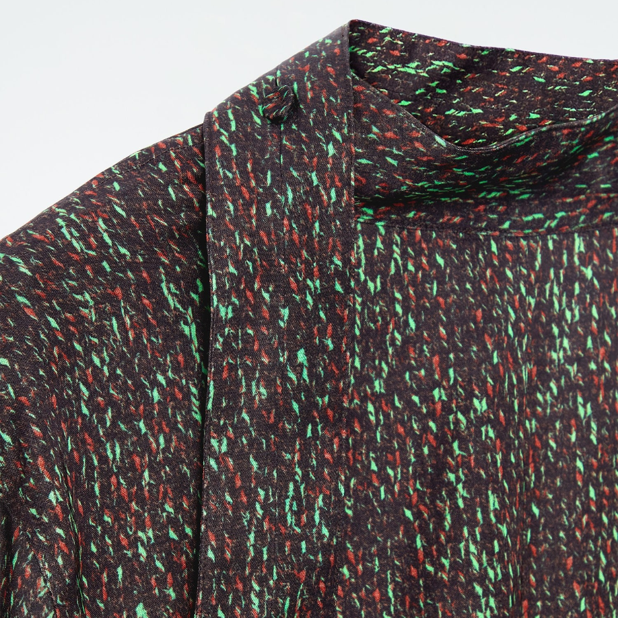 COS – Scarf Detail Printed Midi Dress Black