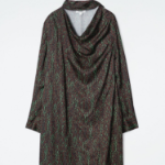 COS – Scarf Detail Printed Midi Dress Black