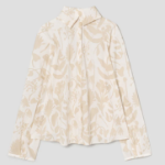 KUHO Open Collar Blouse - Beige