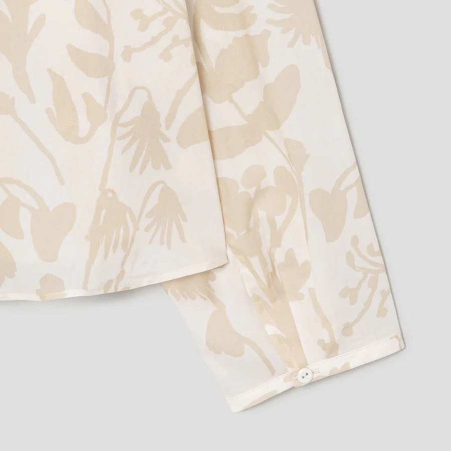 KUHO Open Collar Blouse - Beige