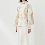 KUHO Open Collar Blouse - Beige