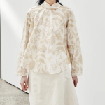 KUHO Open Collar Blouse - Beige