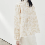 KUHO Open Collar Blouse - Beige