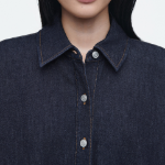 COS – A-Line Denim Mini Shirt Dress Dark Blue