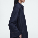 COS – A-Line Denim Mini Shirt Dress Dark Blue