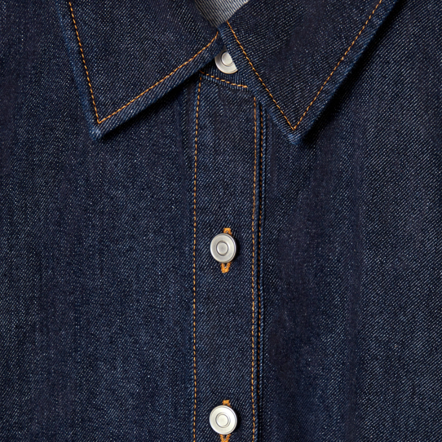 COS – A-Line Denim Mini Shirt Dress Dark Blue