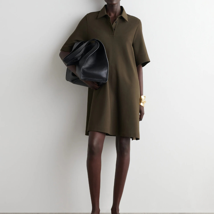 COS – Jersey Polo Mini Dress Khaki
