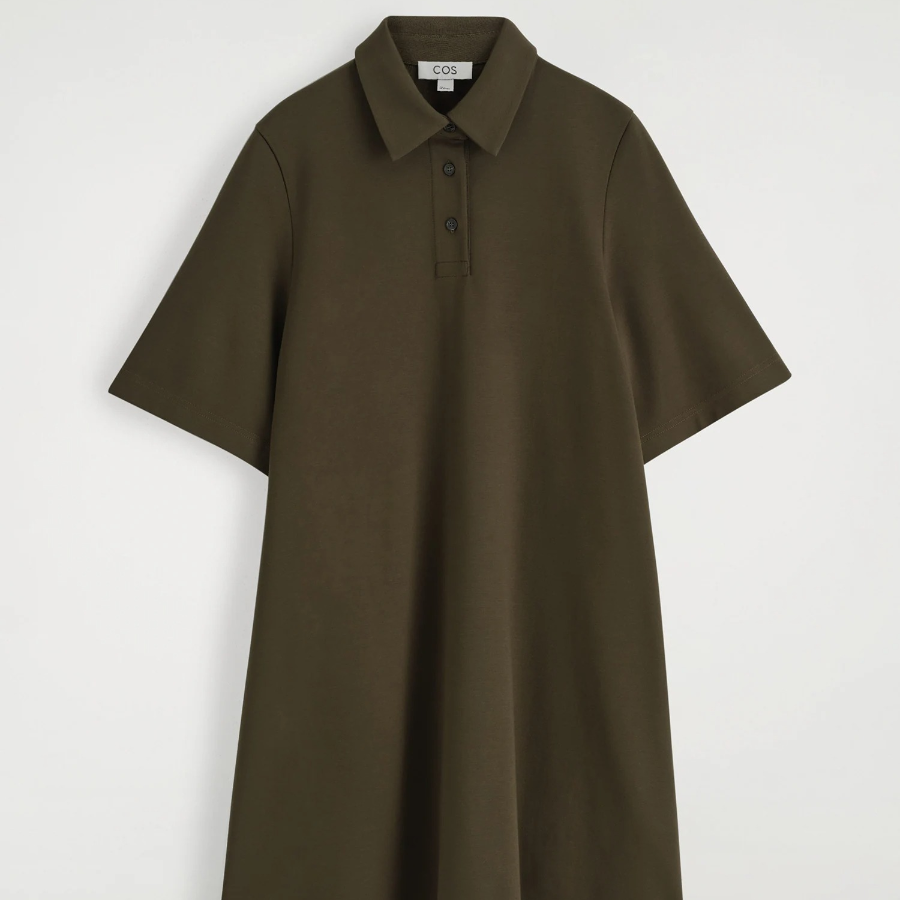COS – Jersey Polo Mini Dress Khaki
