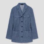 Theory Women Denim Crunch Cinch Patch Jacket - Light Denim