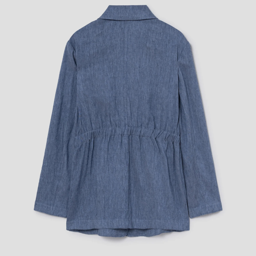 Theory Women Denim Crunch Cinch Patch Jacket - Light Denim