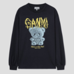 GANNI Basic Cotton Teddy Long Sleeve T-shirt - Ash