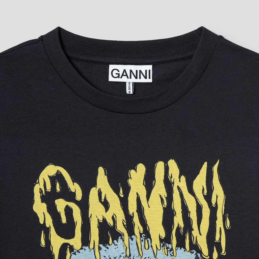 GANNI Basic Cotton Teddy Long Sleeve T-shirt - Ash