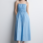 COS Gathered Cotton Midi Dress
