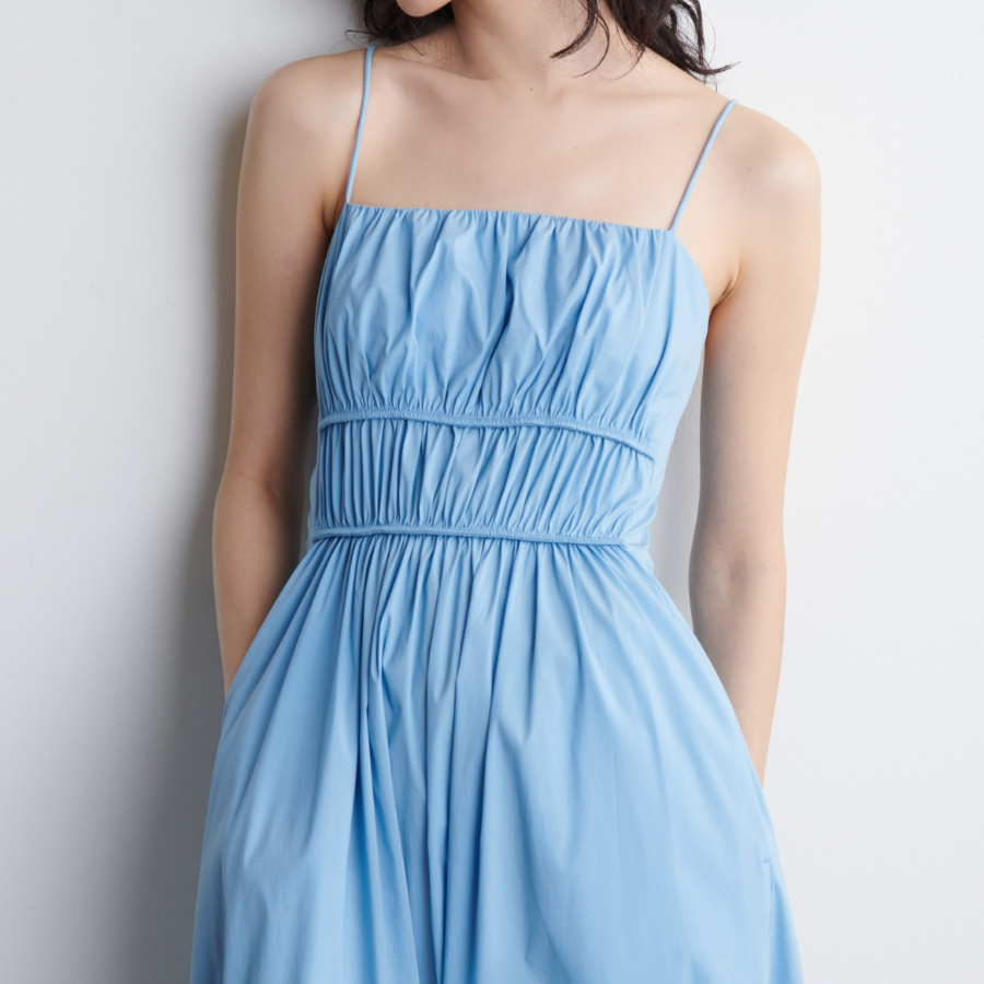 COS Gathered Cotton Midi Dress