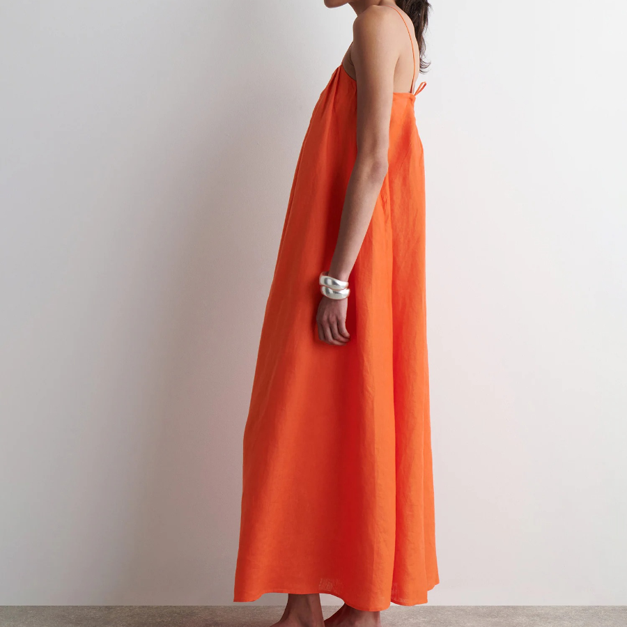 COS Pleated Linen Midi Dress