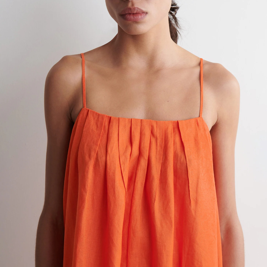 COS Pleated Linen Midi Dress