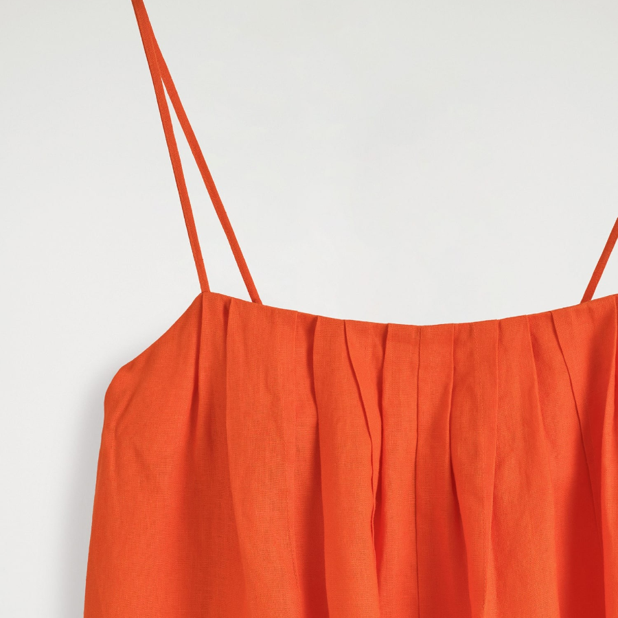 COS Pleated Linen Midi Dress