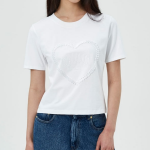 GANNI Heavy Cotton Heart Small T-Shirt - Bright White