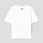 GANNI Heavy Cotton Heart Small T-Shirt - Bright White