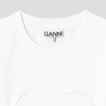 GANNI Heavy Cotton Heart Small T-Shirt - Bright White