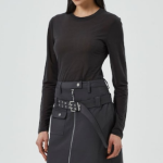 GANNI Sheer Mesh Jersey Long Sleeve Top - Phantom