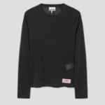 GANNI Sheer Mesh Jersey Long Sleeve Top - Phantom