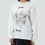 GANNI Re-cut Heavy Jersey Charm Long Sleeve T-shirt - Egret