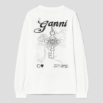 GANNI Re-cut Heavy Jersey Charm Long Sleeve T-shirt - Egret
