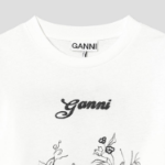 GANNI Re-cut Heavy Jersey Charm Long Sleeve T-shirt - Egret