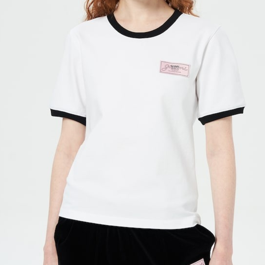 GANNI Heavy Cotton Small T-Shirt - White