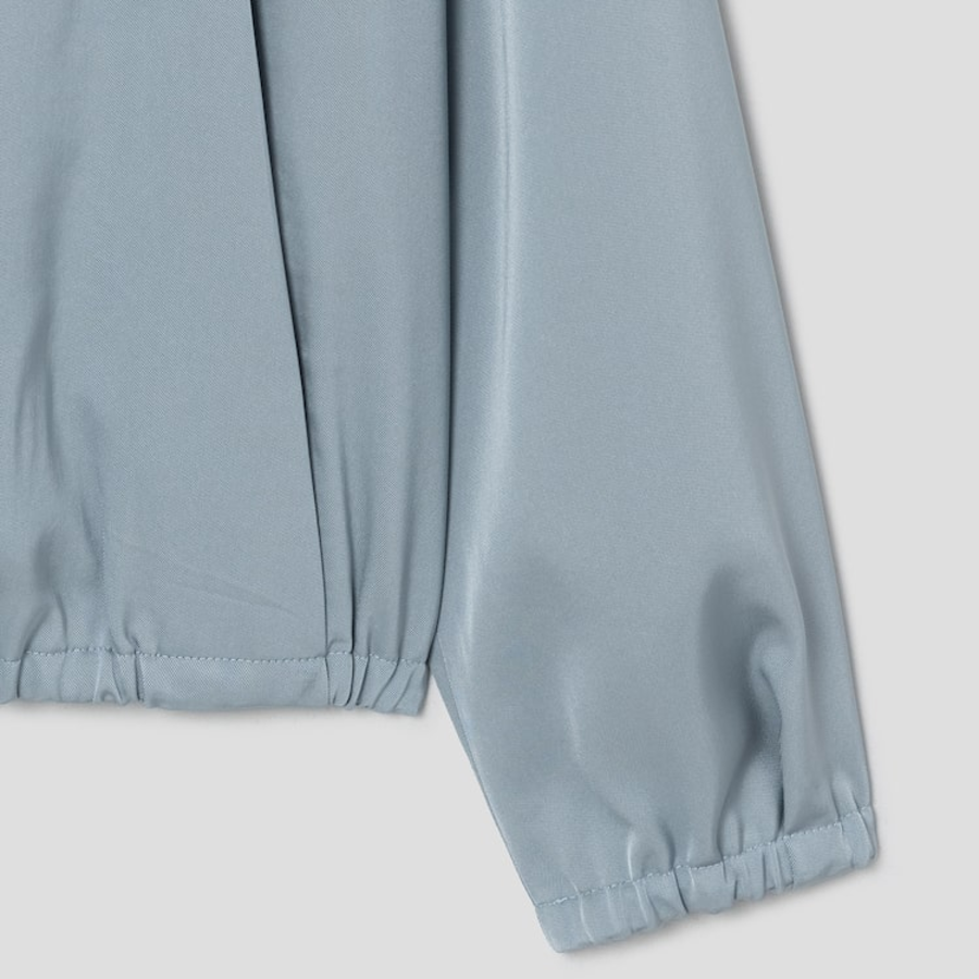 KUHO Hooded Zip-Up Blouse - Sky Blue