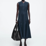 COS Drop Waist Denim Midi Dress