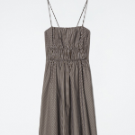 COS Striped Gathered Waist Midi Dress