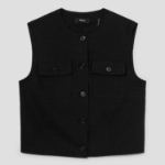 Theory Women Good Crunch Trucker Vest - Black