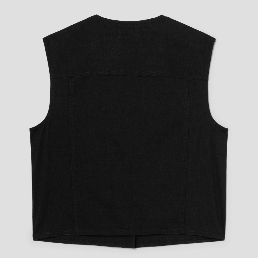 Theory Women Good Crunch Trucker Vest - Black