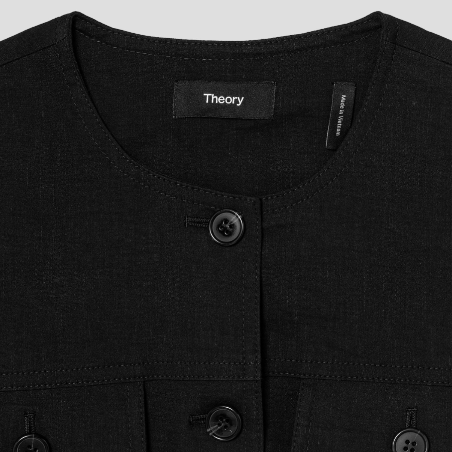 Theory Women Good Crunch Trucker Vest - Black