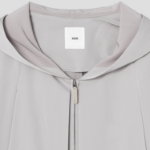 KUHO Hooded Zip-Up Blouse - Beige