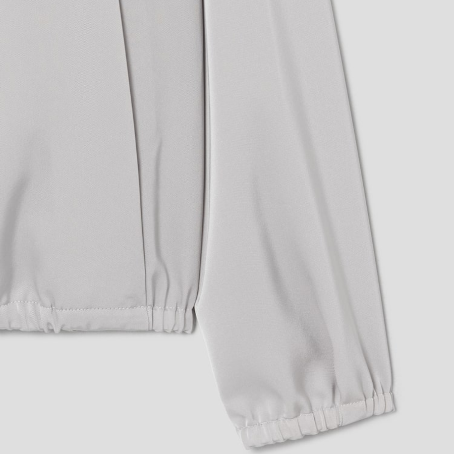 KUHO Hooded Zip-Up Blouse - Beige