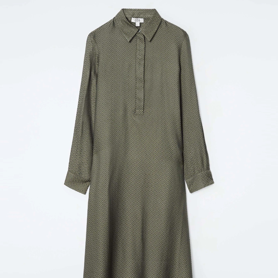 COS Herringbone Maxi Shirt Dress