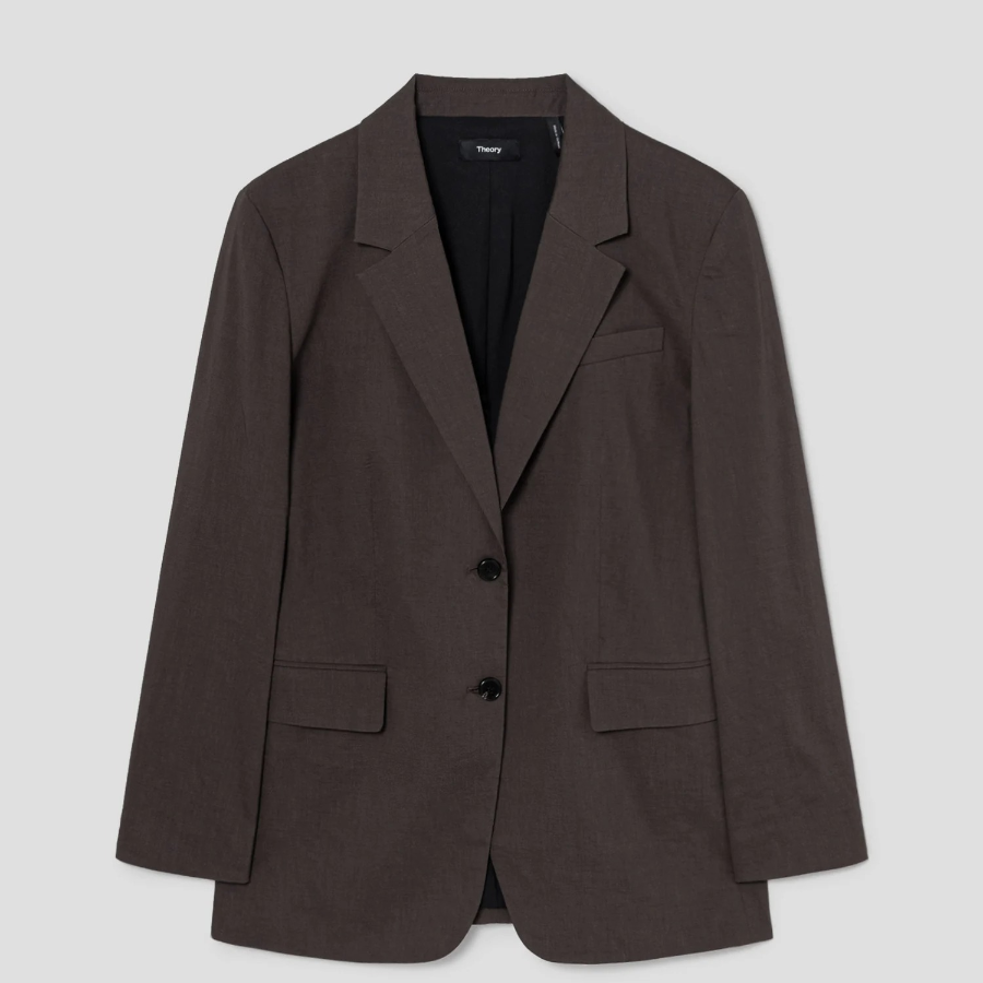 Theory Women Good Crunch Oversized Blazer - Coffee
