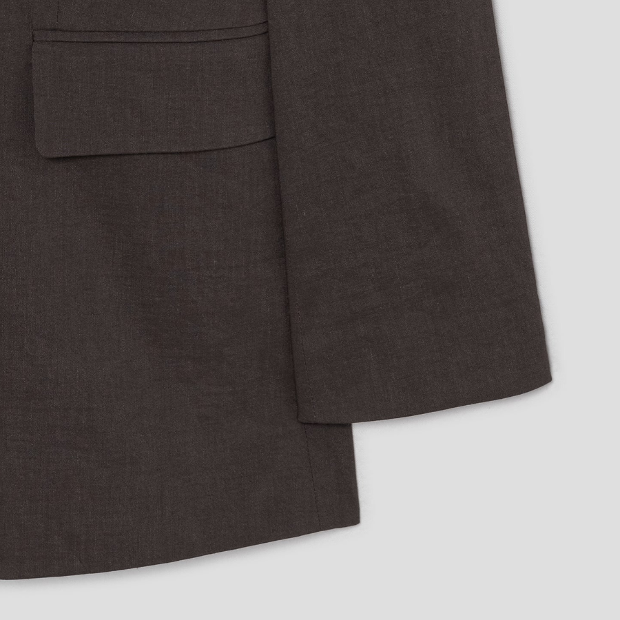 Theory Women Good Crunch Oversized Blazer - Coffee