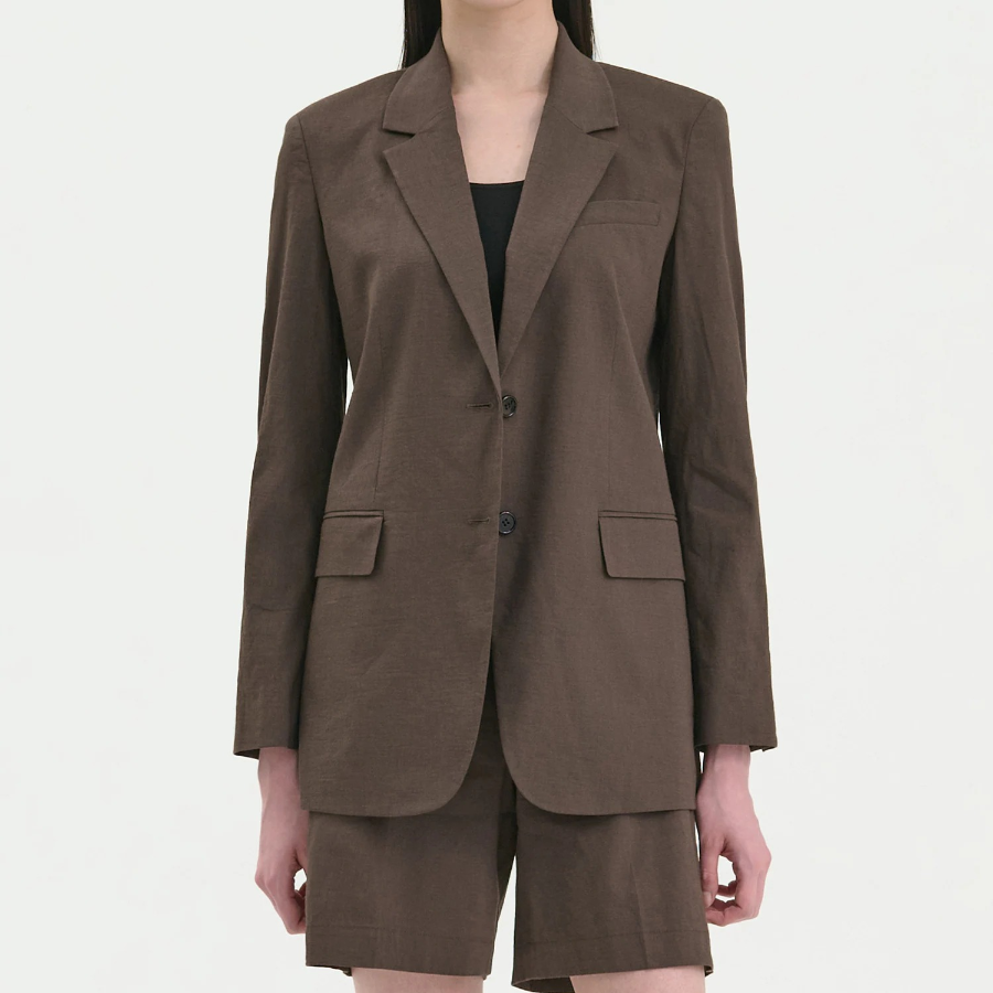 Theory Women Good Crunch Oversized Blazer - Coffee