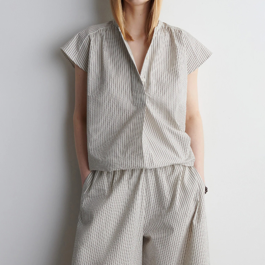 COS Striped Flared Sleeve Blouse