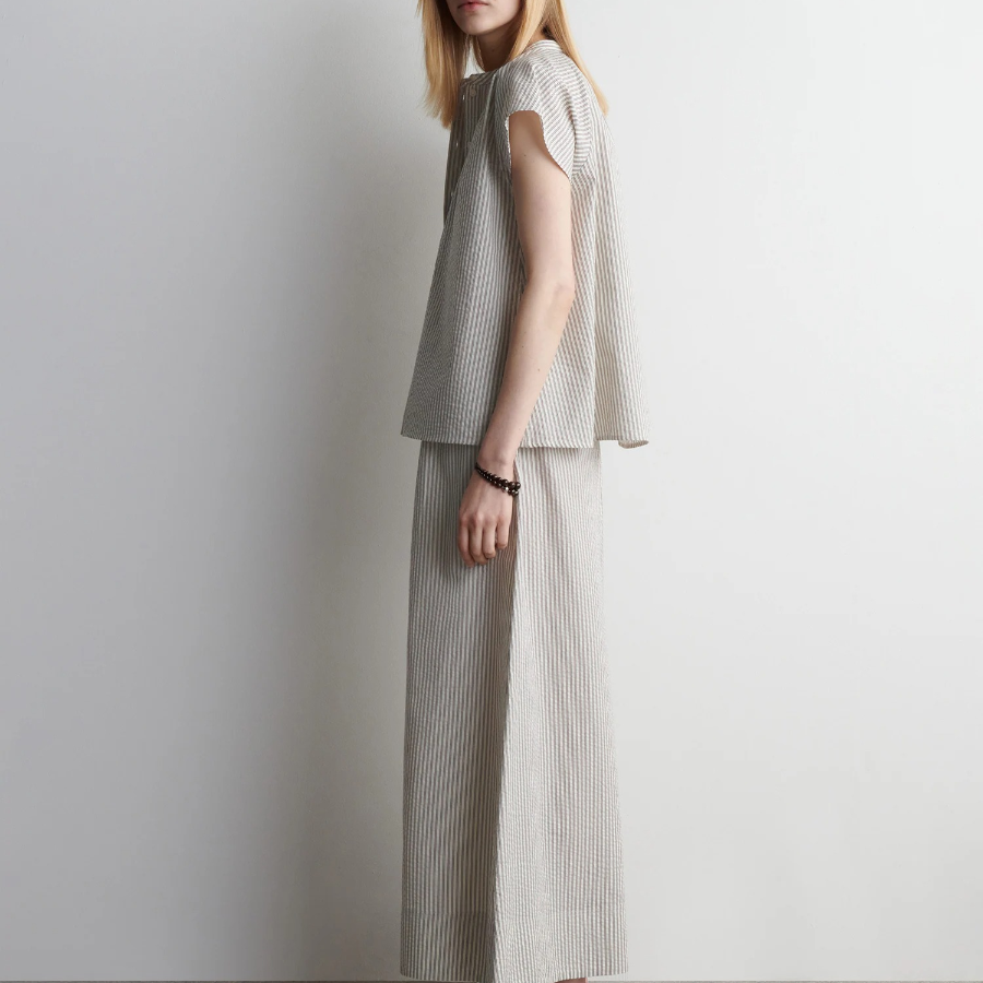 COS Striped Flared Sleeve Blouse