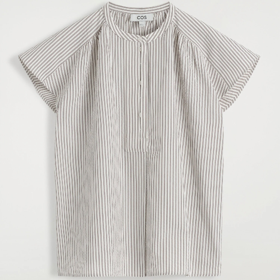 COS Striped Flared Sleeve Blouse