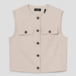 Theory Women Good Crunch Trucker Vest - Straw